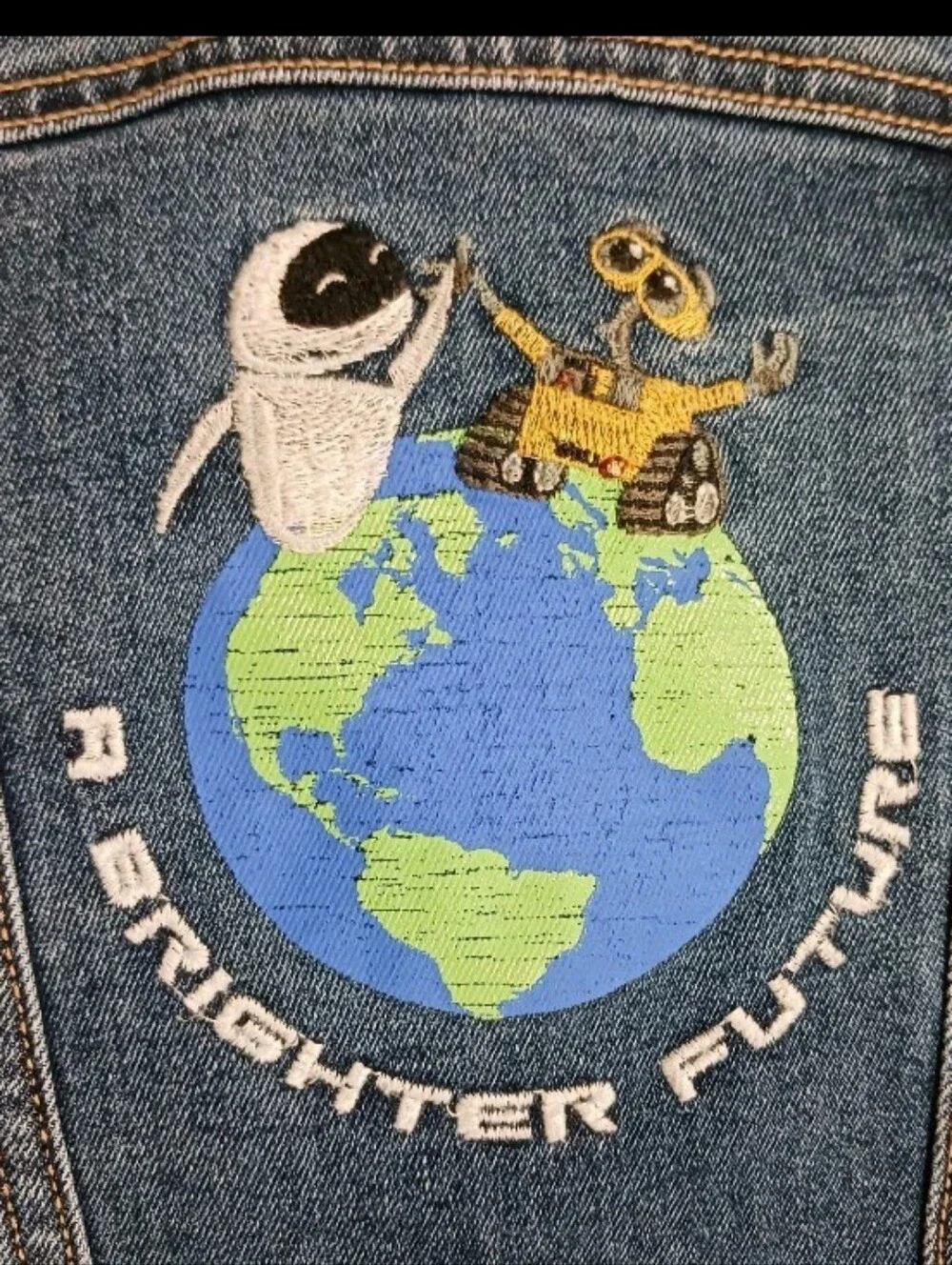 Disney Pixar WALL-E Denim Trucker Jacket Embroidered Toddler 3T